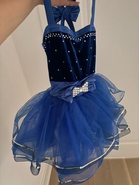 Weissman Royal Blue Rhinestone Tulle dance costume Party Dress